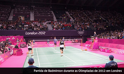 Partida de Badminton durante as Olimpíadas de 2012 em Londres